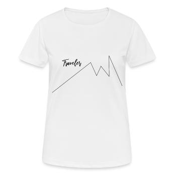 Traveler, Travel, Hiking, Vacation, Travel - Women's Breathable T-Shirt - white - Front - AI Model Female 172 dark (172cm)
