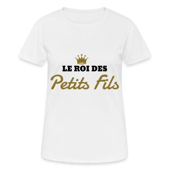 Petit fils / Petite fille / Papy / Mamie / Famille - T-shirt respirant Femme - blanc - Devant - AI Model Female 172 dark (172cm)
