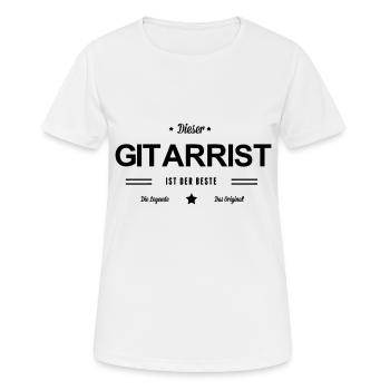 Bester Gitarrist - Frauen T-Shirt atmungsaktiv - Weiß - Vorne - AI Model Female 172 dark (172cm)