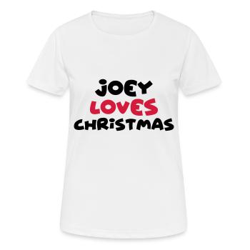 joey loves christmas xmas name - Women's Breathable T-Shirt - white - Front - AI Model Female 172 dark (172cm)