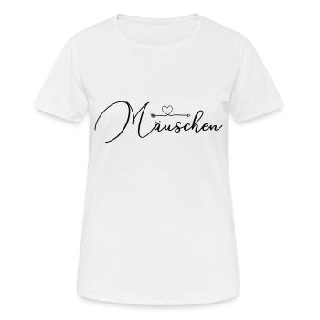 Personalisierbar Maeuschen Herzpfeil - Frauen T-Shirt atmungsaktiv - Weiß - Vorne - AI Model Female 172 dark (172cm)