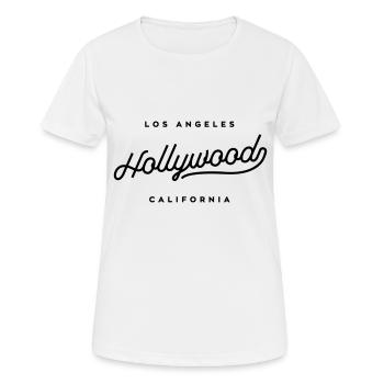 Hollywood - Los Angeles Kalifornien - Frauen T-Shirt atmungsaktiv - Weiß - Vorne - AI Model Female 172 dark (172cm)