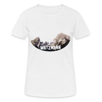 Watzmann avec écriture - T-shirt respirant Femme - blanc - Devant - AI Model Female 172 dark (172cm)