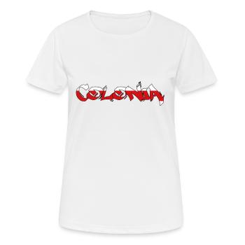 "Colonia" red-white [MARSNEVENEKSK] - Women's Breathable T-Shirt - white - Front - AI Model Female 172 dark (172cm)