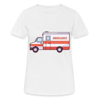 Sanitäter Krankenwagen Art - Frauen T-Shirt atmungsaktiv - Weiß - Vorne - AI Model Female 172 dark (172cm)