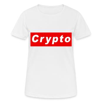 Logo Crypto - T-shirt respirant Femme - blanc - Devant - AI Model Female 172 dark (172cm)