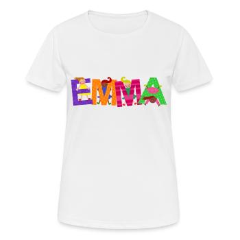 Emma - Frauen T-Shirt atmungsaktiv - Weiß - Vorne - AI Model Female 172 dark (172cm)