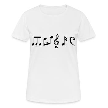 Music Noten - Frauen T-Shirt atmungsaktiv - Weiß - Vorne - AI Model Female 172 dark (172cm)