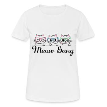 Meow Gang - Women's Breathable T-Shirt - white - Front - AI Model Female 172 dark (172cm)