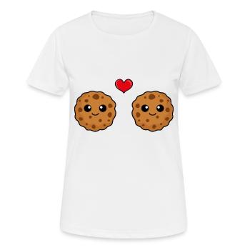 Cookies Comic Couple Amour - T-shirt respirant Femme - blanc - Devant - AI Model Female 172 dark (172cm)