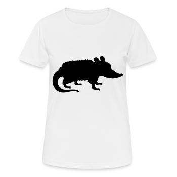 Silhouette Opossum Design - Women's Breathable T-Shirt - white - Front - AI Model Female 172 dark (172cm)