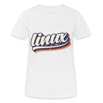 Linux | retro vintage logo - Women's Breathable T-Shirt - white - Front - AI Model Female 172 dark (172cm)