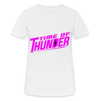 PINK POWER - Frauen T-Shirt atmungsaktiv - Weiß - Vorne - AI Model Female 172 dark (172cm)