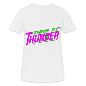 PINK POWER - Frauen T-Shirt atmungsaktiv - Weiß - Vorne - AI Model Female 172 dark (172cm)