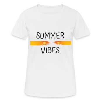 ambiance estivale - T-shirt respirant Femme - blanc - Devant - AI Model Female 172 dark (172cm)