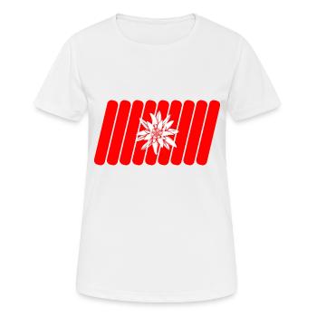 Schweizer Flagge - Frauen T-Shirt atmungsaktiv - Weiß - Vorne - AI Model Female 172 dark (172cm)