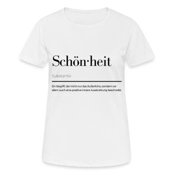 Schönheit eine kurze Beschreibung - Frauen T-Shirt atmungsaktiv - Weiß - Vorne - AI Model Female 172 dark (172cm)