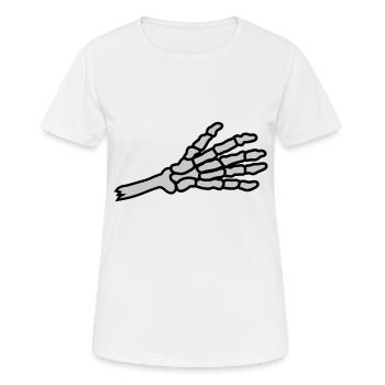 Les mains atteignent la main coupée - T-shirt respirant Femme - blanc - Devant - AI Model Female 172 dark (172cm)