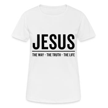 Jesus Der Weg Die Wahrheit Das Leben - Frauen T-Shirt atmungsaktiv - Weiß - Vorne - AI Model Female 172 dark (172cm)