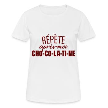 Répète Après Moi Chocolatine - T-shirt respirant Femme - blanc - Devant - AI Model Female 172 dark (172cm)