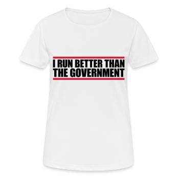 mieux fonctionner que le gouvernement - T-shirt respirant Femme - blanc - Devant - AI Model Female 172 dark (172cm)