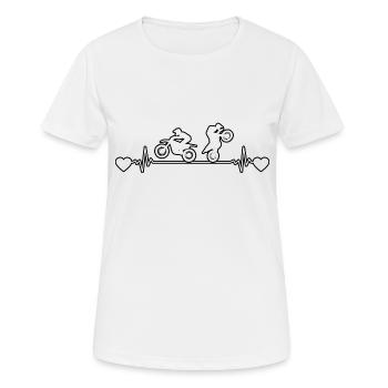 Motocross Mobylette Motocycliste Cadeau Moto - T-shirt respirant Femme - blanc - Devant - AI Model Female 172 dark (172cm)