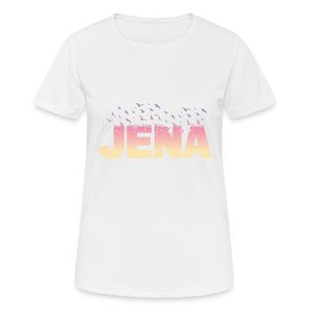 Jena Allemagne Ville Police Oiseaux Skyline - T-shirt respirant Femme - blanc - Devant - AI Model Female 172 dark (172cm)