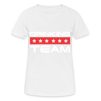 Drinking Crew - Frauen T-Shirt atmungsaktiv - Weiß - Vorne - AI Model Female 172 dark (172cm)