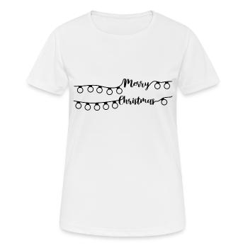 Merry Christmas String Lights - Women's Breathable T-Shirt - white - Front - AI Model Female 172 dark (172cm)