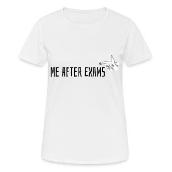 After Exams - Frauen T-Shirt atmungsaktiv - Weiß - Vorne - AI Model Female 172 dark (172cm)