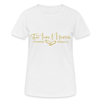 future mariée evjf team de la mariée jeune fille - T-shirt respirant Femme - blanc - Devant - AI Model Female 172 dark (172cm)