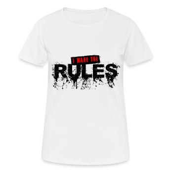 Ich mache das Slogan-Zitat des Regelfeldtextes - Frauen T-Shirt atmungsaktiv - Weiß - Vorne - AI Model Female 172 dark (172cm)