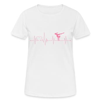 Gymnastique Rythme cardiaque - T-shirt respirant Femme - blanc - Devant - AI Model Female 172 dark (172cm)