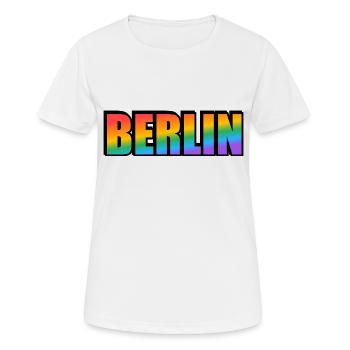 Schwules Berlin - Frauen T-Shirt atmungsaktiv - Weiß - Vorne - AI Model Female 172 dark (172cm)