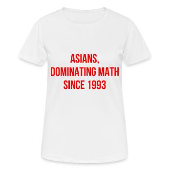 Asian Math Saying English - Women's Breathable T-Shirt - white - Front - AI Model Female 172 dark (172cm)