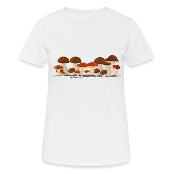 Mushroom connoisseur Mushroom season Porcini mushroom picker mushrooms - Women's Breathable T-Shirt - white - Front - AI Model Female 172 dark (172cm)
