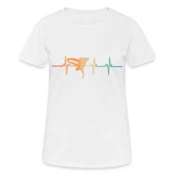 Battement de cœur Hip hop - T-shirt respirant Femme - blanc - Devant - AI Model Female 172 dark (172cm)