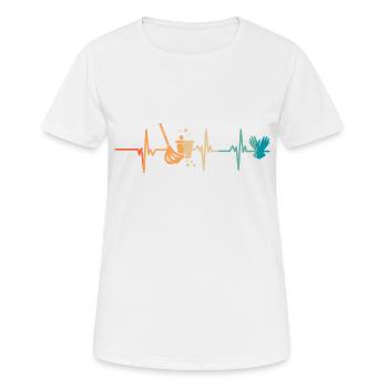 Heartbeat Haushalt - Frauen T-Shirt atmungsaktiv - Weiß - Vorne - AI Model Female 172 dark (172cm)