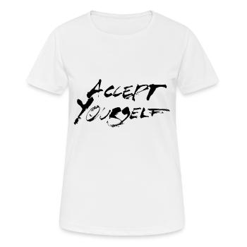 Accept yourself black - Women's Breathable T-Shirt - white - Front - AI Model Female 172 dark (172cm)