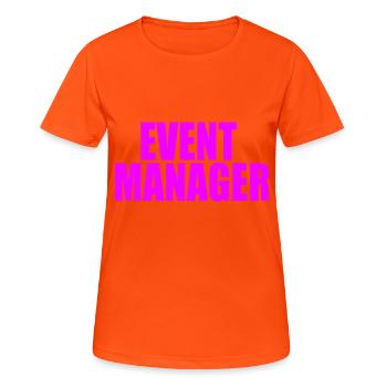 GESTIONNAIRE D’ÉVÉNEMENTS - T-shirt respirant Femme - orange néon - Devant - AI Model Female 172 dark (172cm)