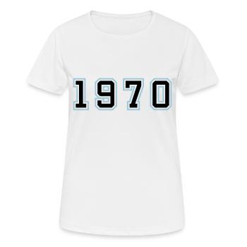 1970 Année Anniversaire - T-shirt respirant Femme - blanc - Devant - AI Model Female 172 dark (172cm)