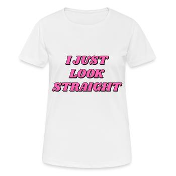 J’ai juste l’air hétéro, drôle, gay - T-shirt respirant Femme - blanc - Devant - AI Model Female 172 dark (172cm)