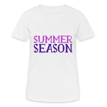 Saison d’été - Saison d’été - Soleil - Plage - T-shirt respirant Femme - blanc - Devant - AI Model Female 172 dark (172cm)