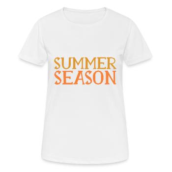 Saison d’été - Saison d’été - Soleil - Plage - T-shirt respirant Femme - blanc - Devant - AI Model Female 172 dark (172cm)