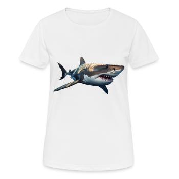 Grand requin blanc - T-shirt respirant Femme - blanc - Devant - AI Model Female 172 dark (172cm)