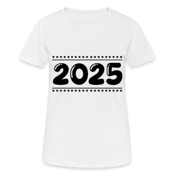 2025 - Frauen T-Shirt atmungsaktiv - Weiß - Vorne - AI Model Female 172 dark (172cm)