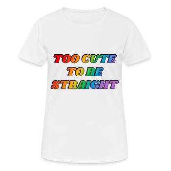 Trop mignon pour être hétéro - LGBTQ humour drôle - T-shirt respirant Femme - blanc - Devant - AI Model Female 172 dark (172cm)