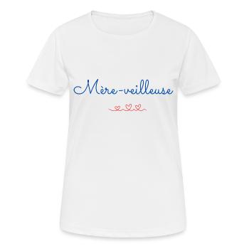 Mère veilleuse, cadeau pour les mamans - T-shirt respirant Femme - blanc - Devant - AI Model Female 172 dark (172cm)