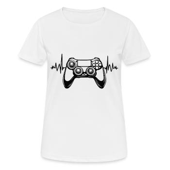 BEAT OF GAME - Women's Breathable T-Shirt - white - Front - AI Model Female 172 dark (172cm)