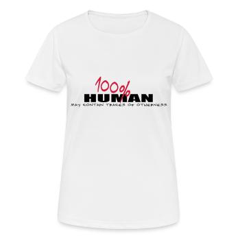 100% human and other - Women's Breathable T-Shirt - white - Front - AI Model Female 172 dark (172cm)